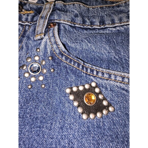 REDONE Size 27 70's Straight Jeweled Stoned Indigo Jeans Western Festival $615 - Picture 9 of 16